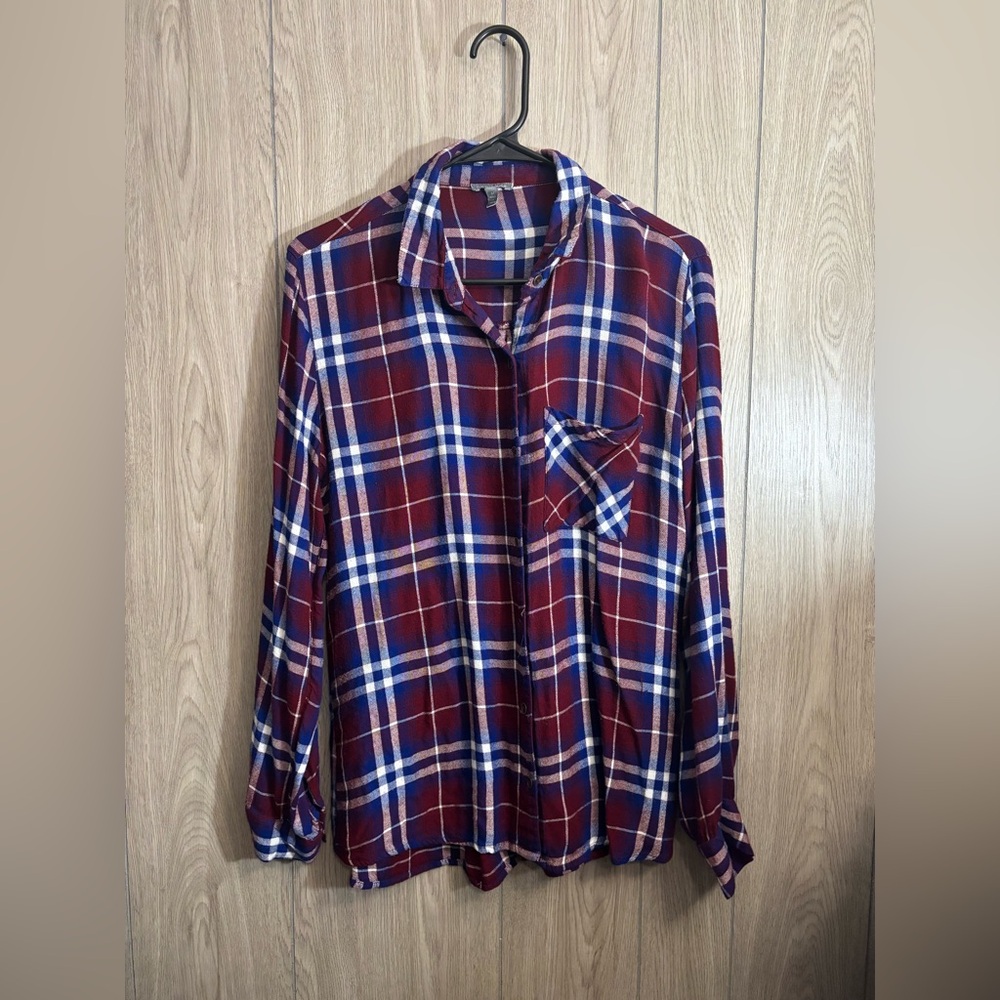Charolette Russe Plaid Button-Up Shirt Medium